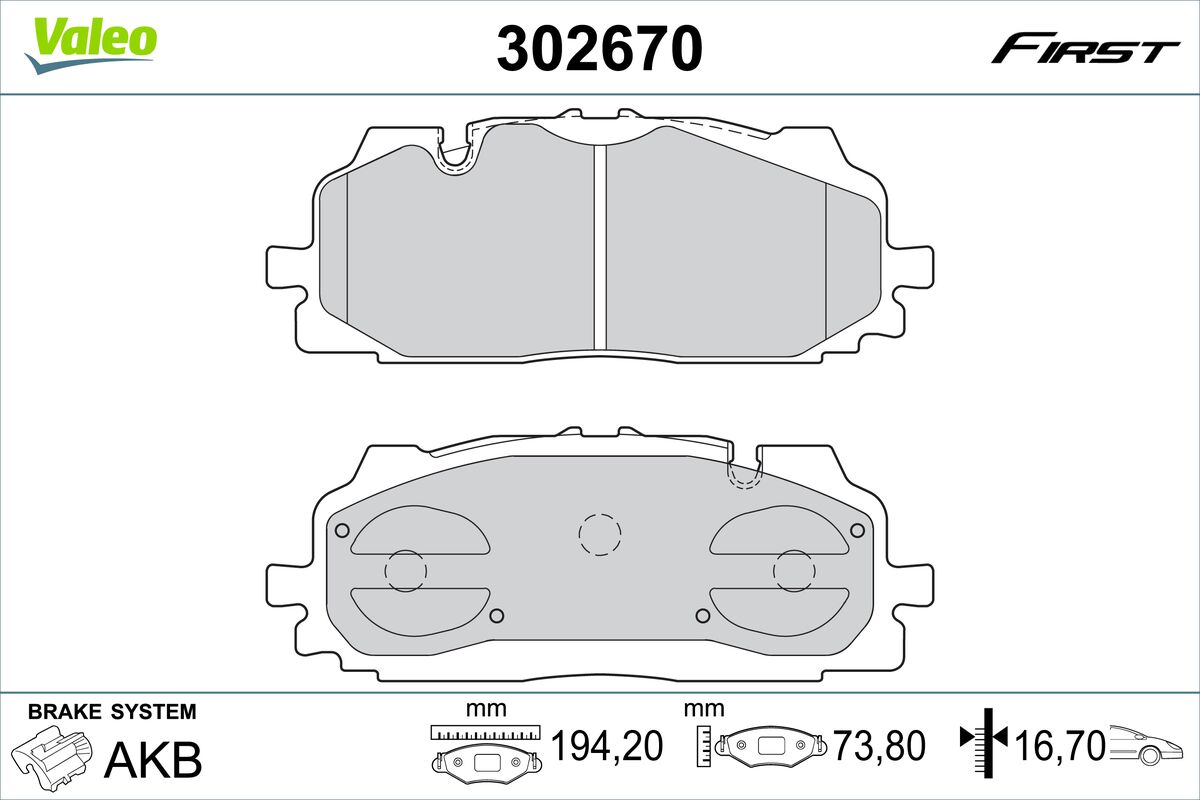 Set placute frana,frana disc 302670 VALEO